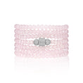 Load image into Gallery viewer, 4mm Pink Crystal with Silver Cubic Zirconia Seven Wrap Bracelet and Necklace
