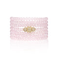 Load image into Gallery viewer, 4mm Pink Crystal with Yellow Cubic Zirconia Seven Wrap Bracelet and Necklace
