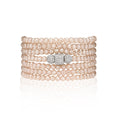 Load image into Gallery viewer, 4mm Rose Crystal with Silver Cubic Zirconia Seven Wrap Bracelet and Necklace
