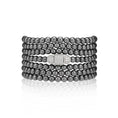 Load image into Gallery viewer, 4mm Hematite with Silver Cubic Zirconia Seven Wrap Bracelet and Necklace
