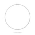 Load image into Gallery viewer, White Gold Bezel All The Way 14.00cts Round Diamond 17.00" Tennis Necklace
