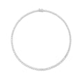 Load image into Gallery viewer, White Gold Bezel All The Way 14.00cts Round Diamond 17.00" Tennis Necklace
