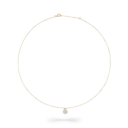 Yellow Gold Pave Diamond Slide Large Pear Necklace