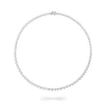 Load image into Gallery viewer, White Gold Bezel Set 10.00cts Full Cut Diamond Heart 17.00" Tennis Necklace
