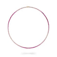 Load image into Gallery viewer, 14 Karat Gold and Ombre Pink Sapphire 8.00cts Oval 16.00" Tennis Necklace
