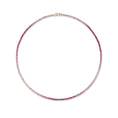 Load image into Gallery viewer, 14 Karat Gold and Ombre Pink Sapphire 8.00cts Oval 16.00" Tennis Necklace
