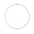 Load image into Gallery viewer, Yellow Gold Half Bezel All The Way 13.00cts Round Diamond 17.00" Tennis Necklace

