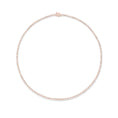 Load image into Gallery viewer, Rose Gold Half Bezel All The Way 13.00cts Round Diamond 17.00" Tennis Necklace
