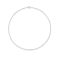 Load image into Gallery viewer, White Gold Half Bezel All The Way 13.00cts Round Diamond 17.00" Tennis Necklace
