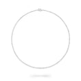 Load image into Gallery viewer, White Gold Half Bezel All The Way 13.00cts Round Diamond 17.00" Tennis Necklace
