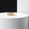 Load image into Gallery viewer, 14 Karat Yellow Gold Pear Diamond Barrel Ring
