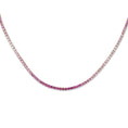 Load image into Gallery viewer, 14 Karat Gold and Ombre Pink Sapphire 8.00cts Oval 16.00" Tennis Necklace
