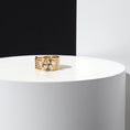 Load image into Gallery viewer, 14 Karat Yellow Gold Pear Diamond Barrel Pinky Ring
