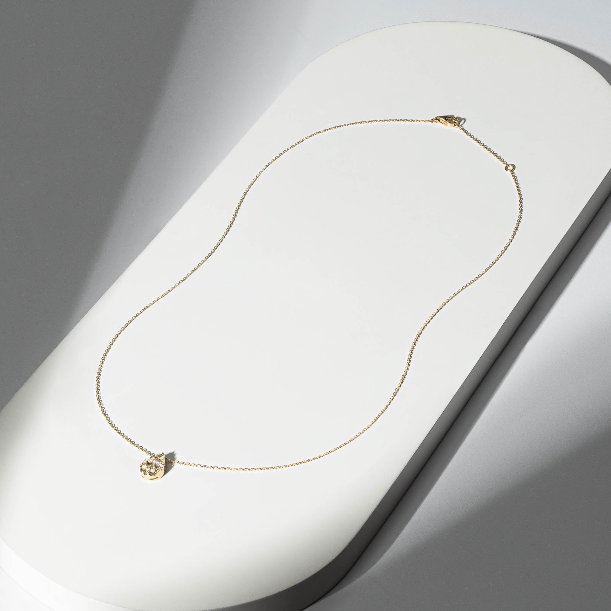 Yellow Gold Pave Diamond Slide Large Pear Necklace
