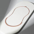Load image into Gallery viewer, Rose Gold Diamond Drop Bezel Ball Chain Necklace
