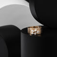 Load image into Gallery viewer, 14 Karat Yellow Gold Pear Diamond Barrel Ring
