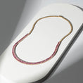 Load image into Gallery viewer, 14 Karat Gold and Pink Sapphire 10.00cts Oval 16.00" Tennis Necklace
