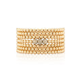 Load image into Gallery viewer, 4mm Gold Filled Beads and Yellow Gold Diamond Accent Seven Wrap Bracelet
