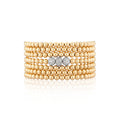 Load image into Gallery viewer, 4mm Gold Filled Beads and White Gold Diamond Accent Seven Wrap Bracelet
