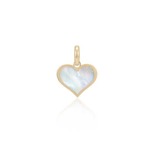 Yellow Gold and Mother of Pearl Heart Charm