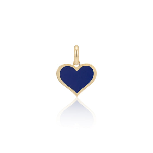 Yellow Gold and Lapis Heart Charm