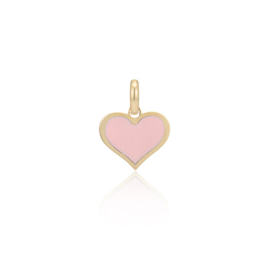 Yellow Gold and Pink Opal Heart Charm