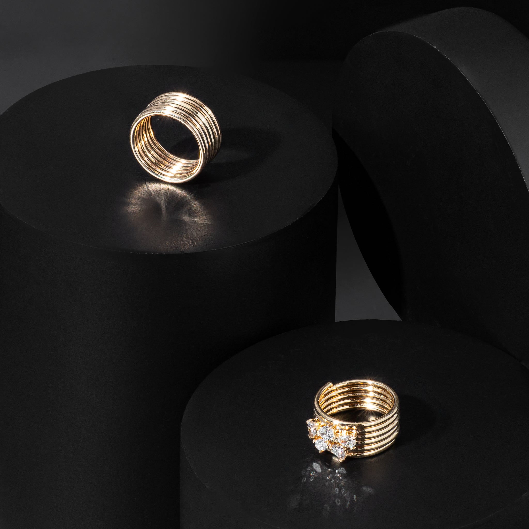 14 Karat Yellow Gold High Polished Barrel Pinky Ring