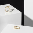 Load image into Gallery viewer, 14 Karat Yellow Gold Two Diamond Twist Ring
