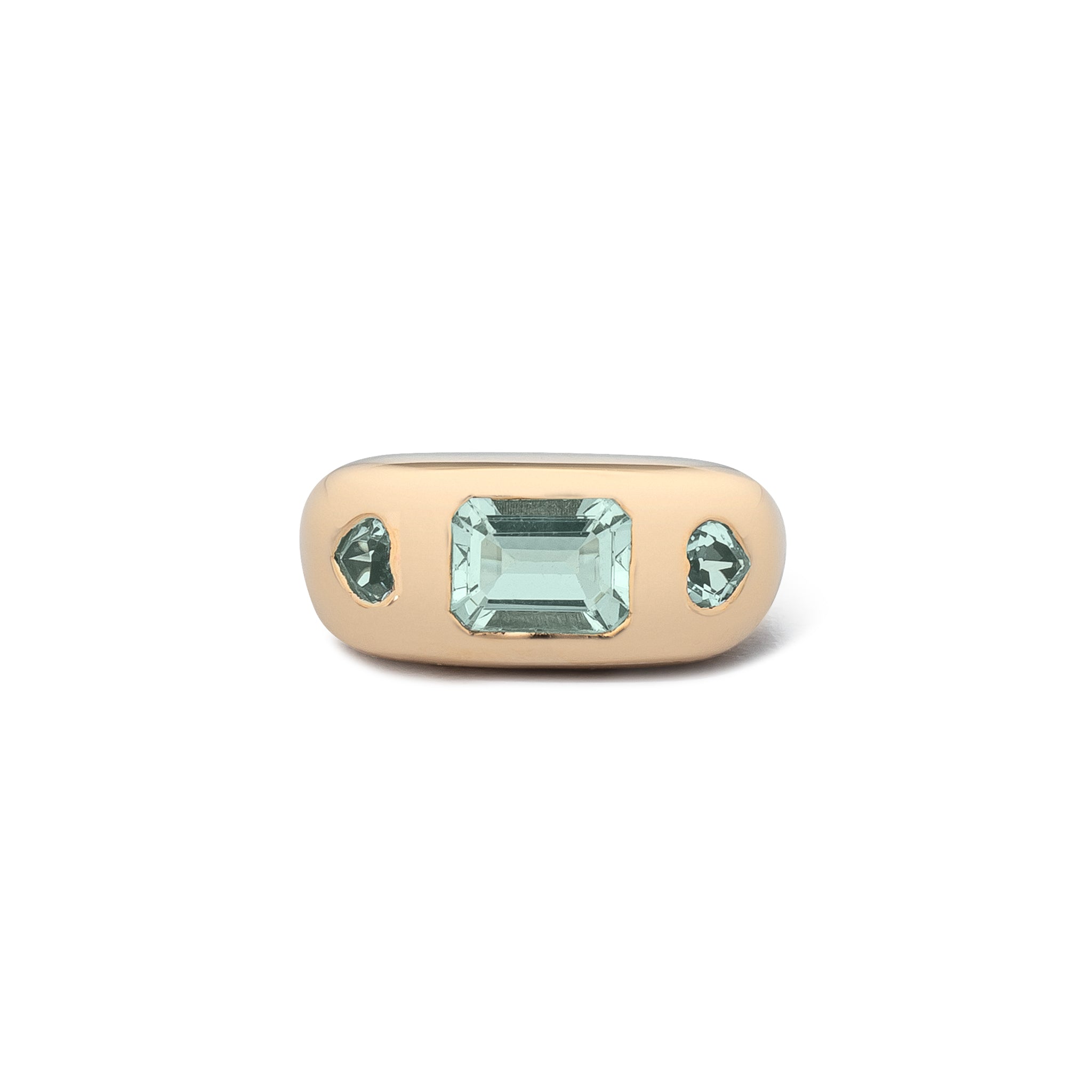 14 Karat Yellow Gold Aquamarine Ring