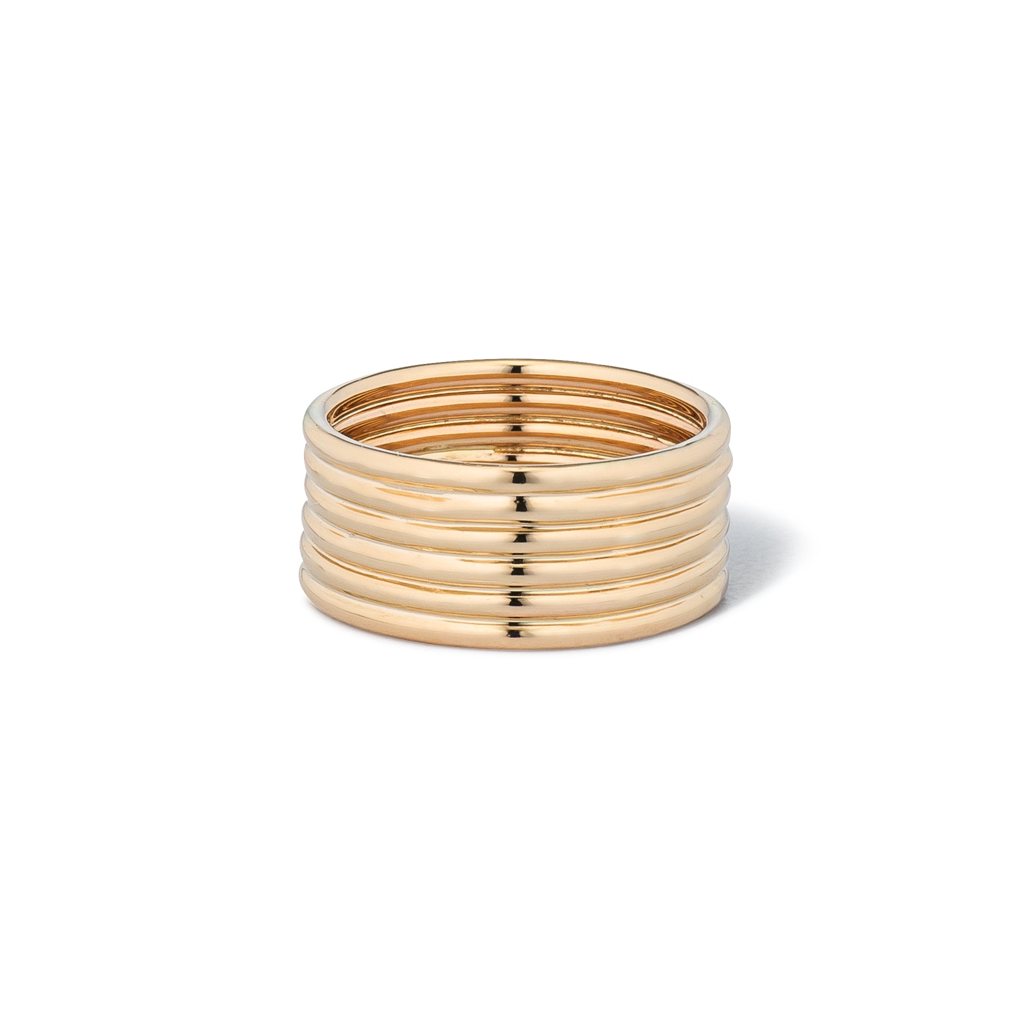 14 Karat Yellow Gold High Polished Barrel Ring