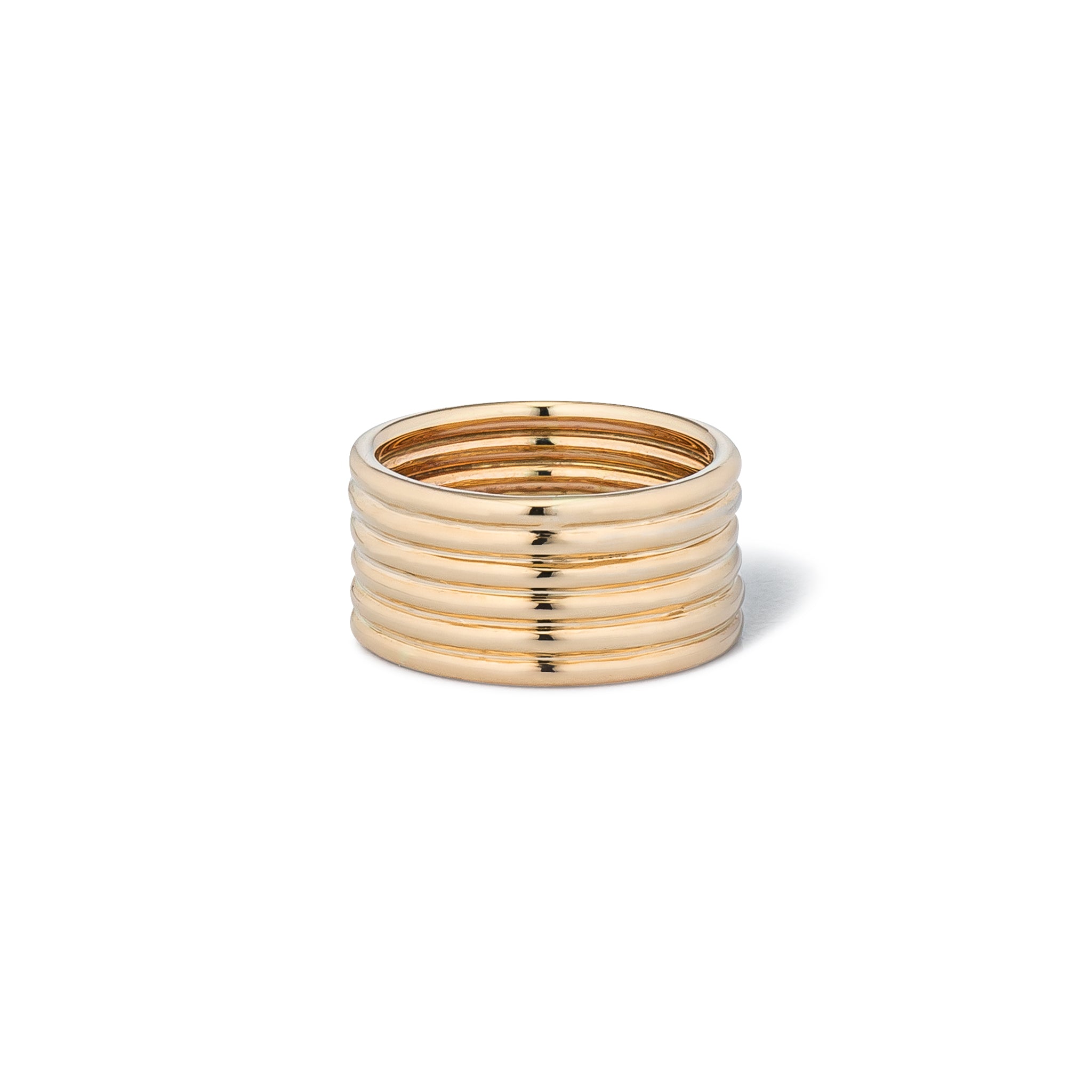 14 Karat Yellow Gold High Polished Barrel Pinky Ring