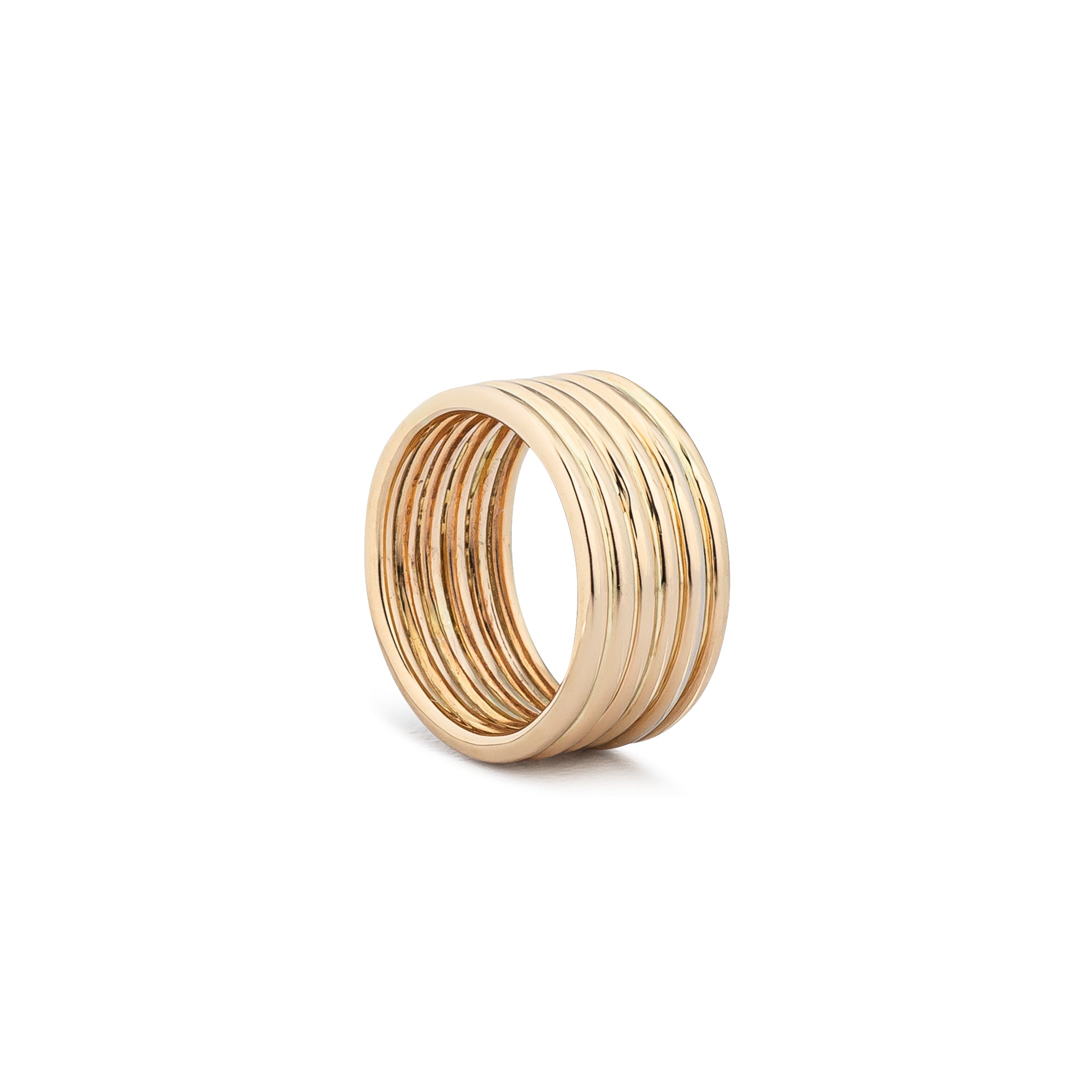14 Karat Yellow Gold High Polished Barrel Pinky Ring
