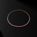 Load image into Gallery viewer, 14 Karat Gold and Pink Sapphire 10.00cts Oval 16.00" Tennis Necklace
