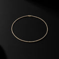 Load image into Gallery viewer, Yellow Gold Half Bezel All The Way 13.00cts Round Diamond 17.00" Tennis Necklace
