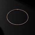 Load image into Gallery viewer, Rose Gold Half Bezel All The Way 13.00cts Round Diamond 17.00" Tennis Necklace
