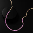 Load image into Gallery viewer, 14 Karat Gold and Pink Sapphire 10.00cts Oval 16.00" Tennis Necklace
