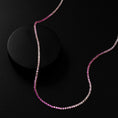Load image into Gallery viewer, 14 Karat Gold and Ombre Pink Sapphire 8.00cts Oval 16.00" Tennis Necklace
