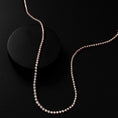 Load image into Gallery viewer, Rose Gold Half Bezel All The Way 13.00cts Round Diamond 17.00" Tennis Necklace
