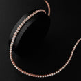 Load image into Gallery viewer, Rose Gold Half Bezel All The Way 13.00cts Round Diamond 17.00" Tennis Necklace
