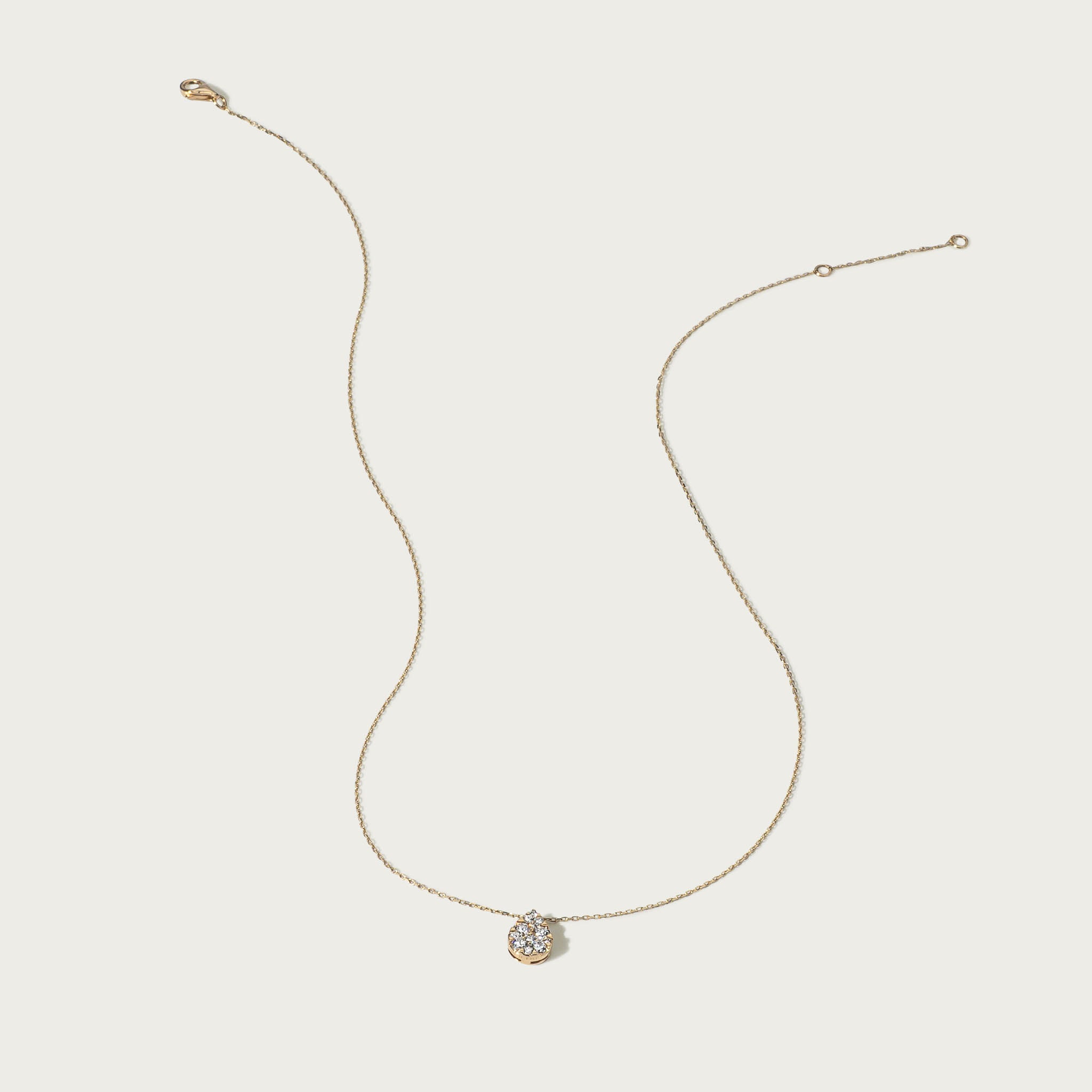 Yellow Gold Pave Diamond Slide Large Pear Necklace