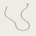 Load image into Gallery viewer, Rose Gold Half Bezel All The Way 13.00cts Round Diamond 17.00" Tennis Necklace
