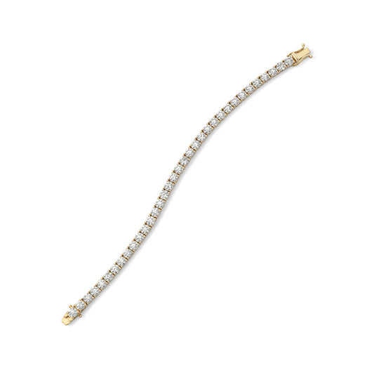 18 Karat Yellow Gold 10.00ct Diamond Tennis Bracelet