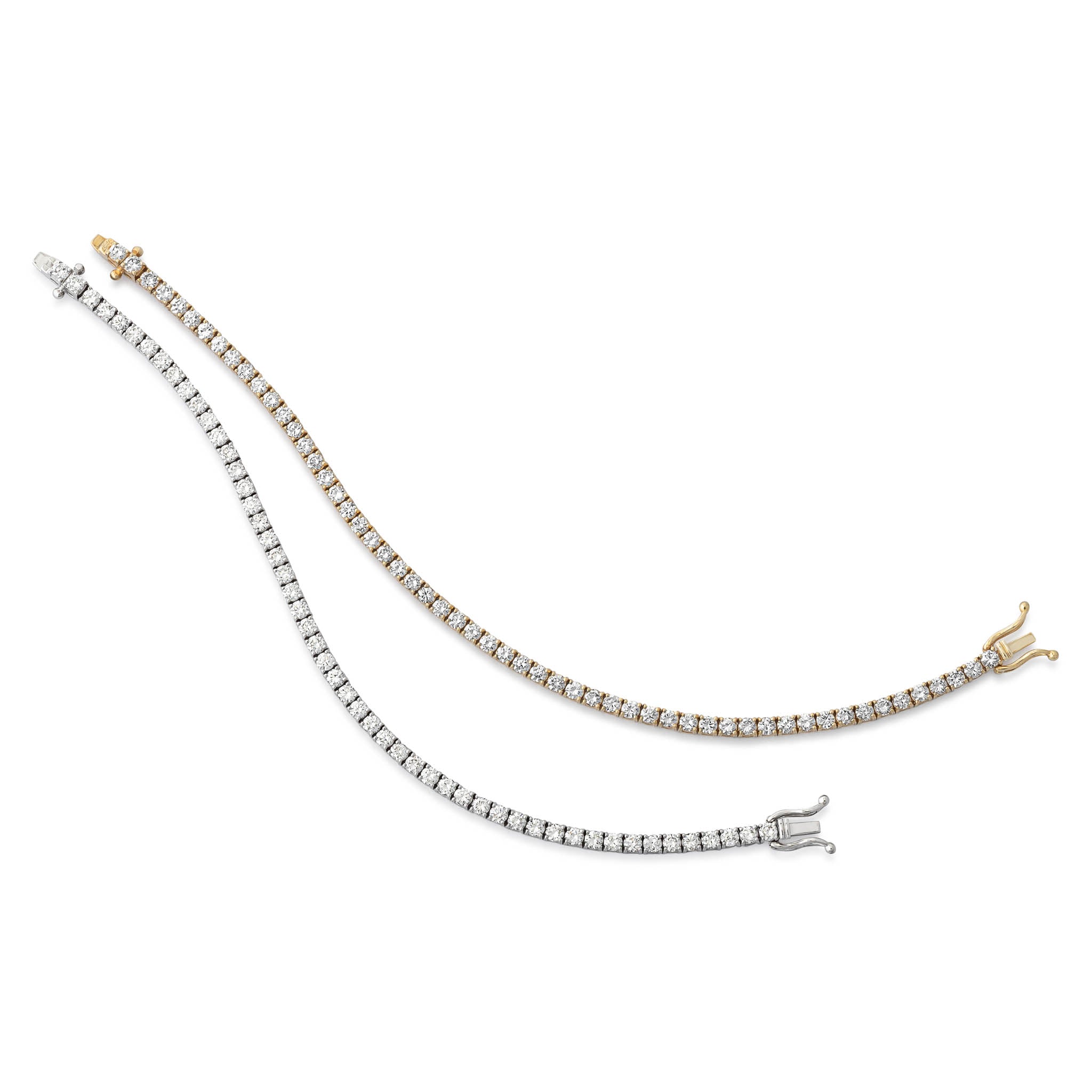 14 Karat Yellow Gold 4.00ct Diamond Tennis Bracelet