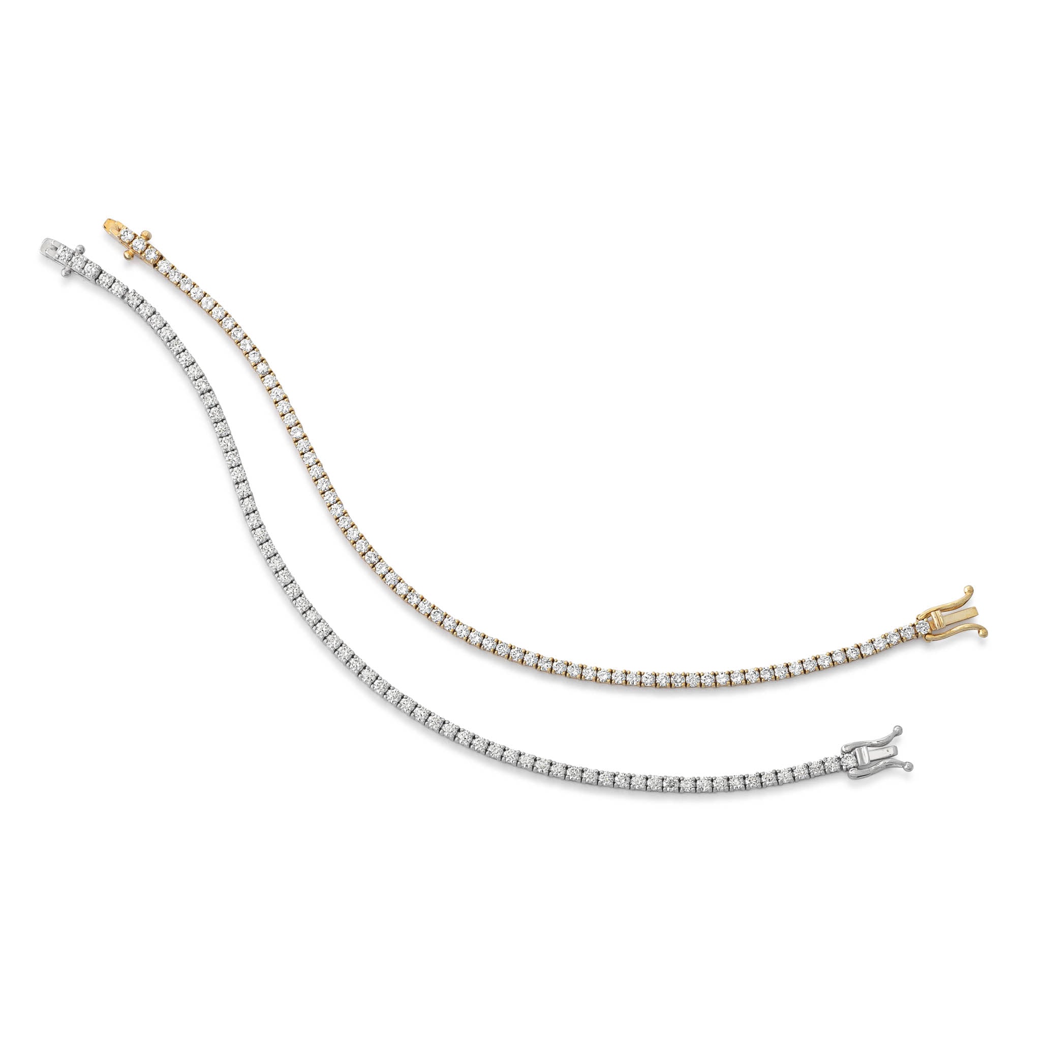 14 Karat Yellow Gold 3.00ct Diamond Tennis Bracelet