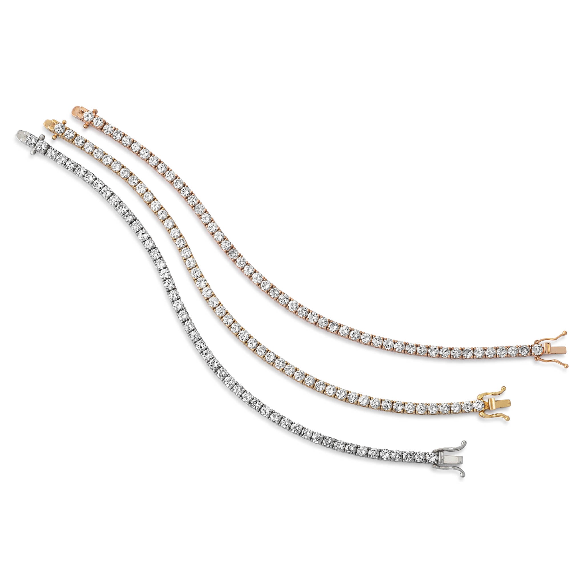 18 Karat Yellow Gold 6.00ct Diamond Tennis Bracelet