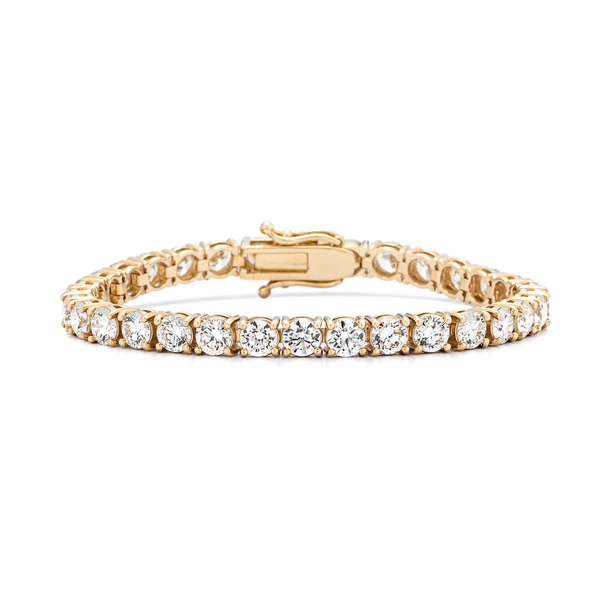 18 Karat Yellow Gold 12.00ct Diamond Tennis Bracelet