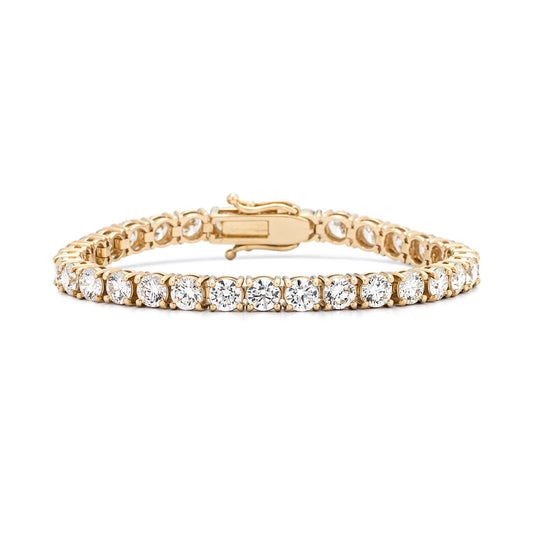 18 Karat Yellow Gold 12.00ct Diamond Tennis Bracelet