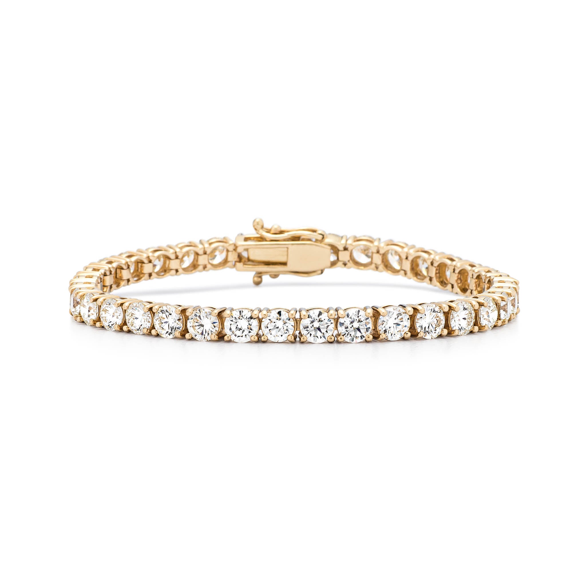 18 Karat Yellow Gold 10.00ct Diamond Tennis Bracelet