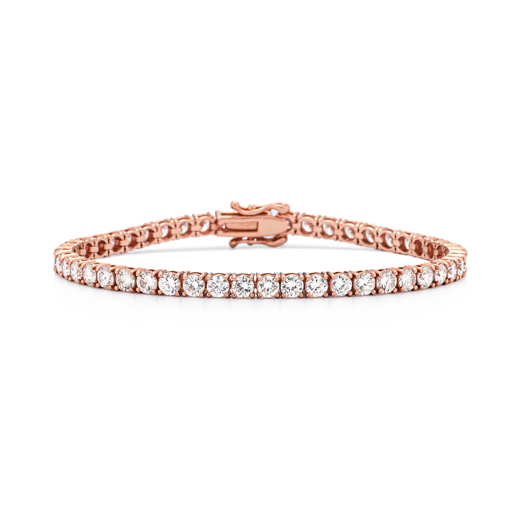 18 Karat Rose Gold 6.00ct Diamond Tennis Bracelet