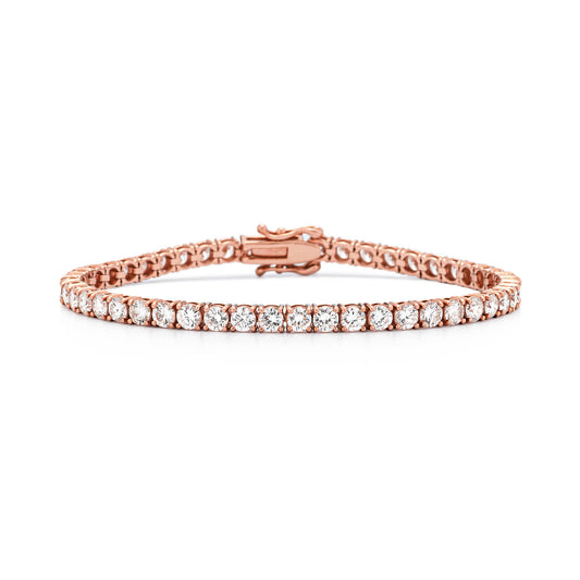18 Karat Rose Gold 6.00ct Diamond Tennis Bracelet